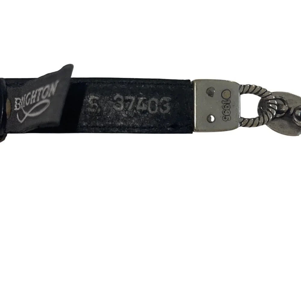 Brighton Vintage 1995 Womens Size S Black Tone Oval Metal Link Belt Casual
